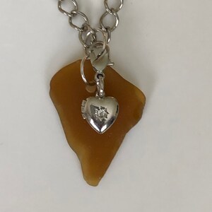 Sea Glass Pendant with Heart Locket