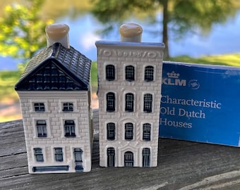 KLM Blue Delft House #26 or #27 – KLM Canal House 26 "Mata Hari’s Love Nest"  ~  KLM Bols Collectible Miniature Canal House, Empty