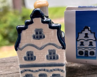 KLM Delft Blue House #1 Hard to Find Very First KLM Bols Dutch Canal House KLM Miniature  Collectible Delft House #1 Empty