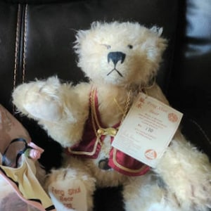 RARE Hermann Bear Limited Edition Feng Shui Bear-Yin Yang Teddy Bear 15" Tall with Rattle Sound and Bagua - German Bear w/Tags & COA