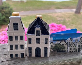 KLM Blue Delft House #61 or 64 Sealed Miniature Delft House KLM
