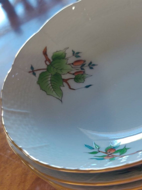 Herend Rosehip 6 Small Bowl Saucer/dish /after Dinner Dish-herend