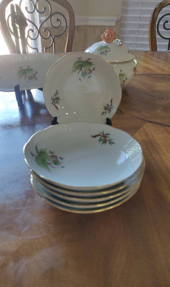Herend Rosehip 6 Small Bowl Saucer/dish /after Dinner Dish-herend