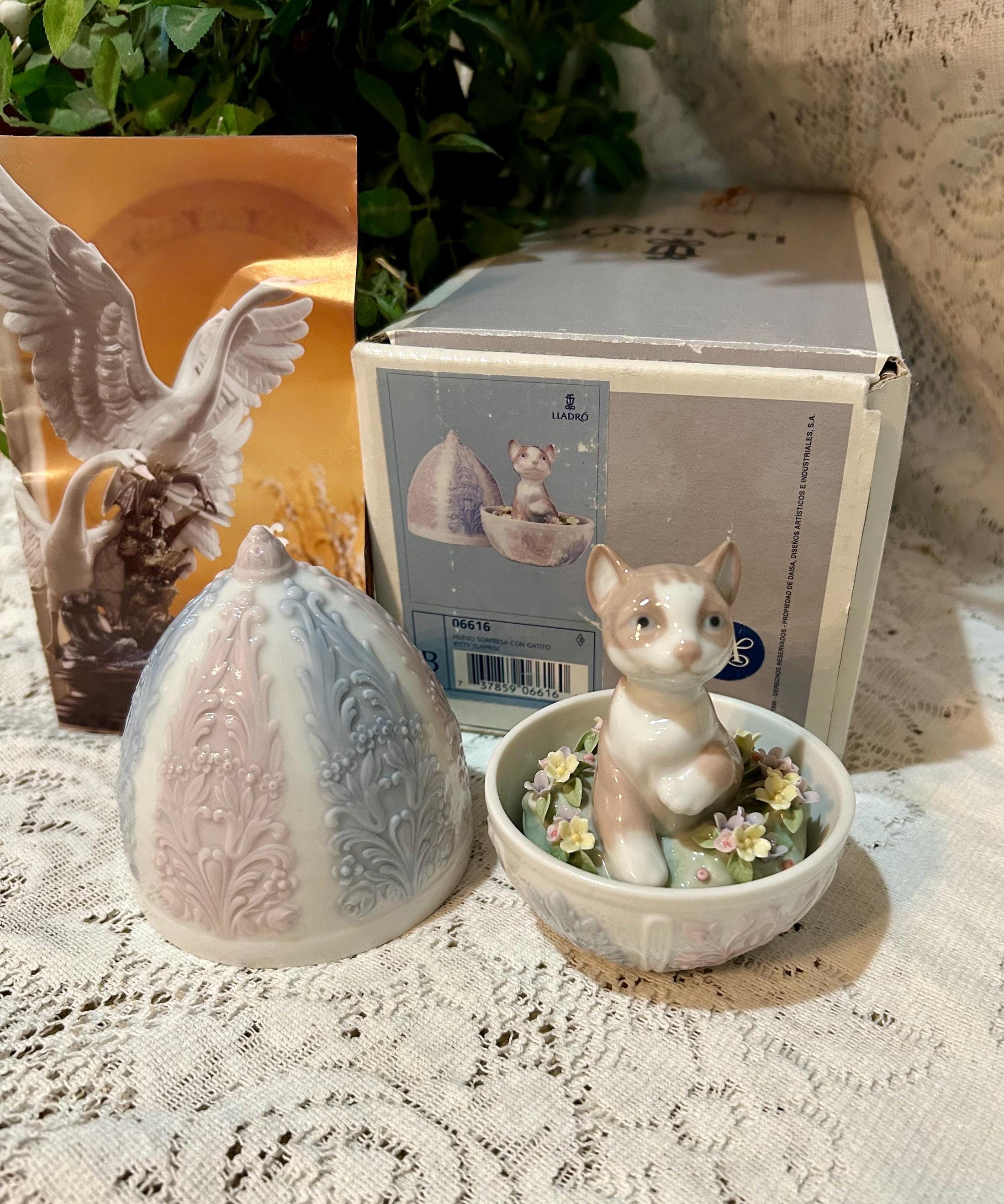 Boxed Retired Lladro Cats “kitty Surprise” 6616 Llardo Porcelain