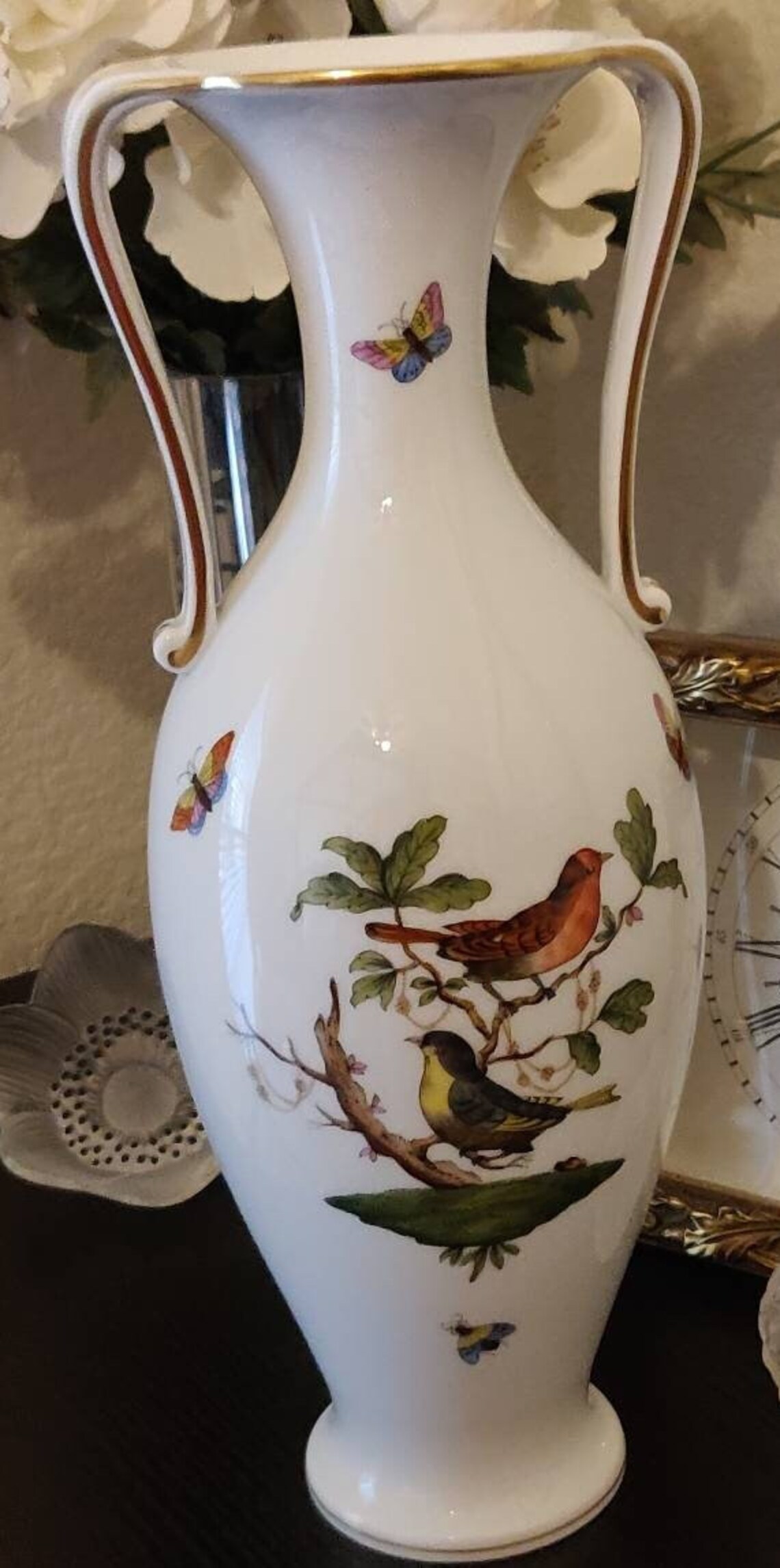 Vintage Herend Rothschild Bird Pearl Necklace 13 Vase Etsy