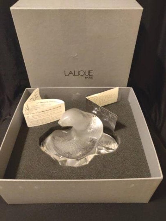 NEW Authentic Lalique MIB Large Sea Lion Ooglit on Block of Ice