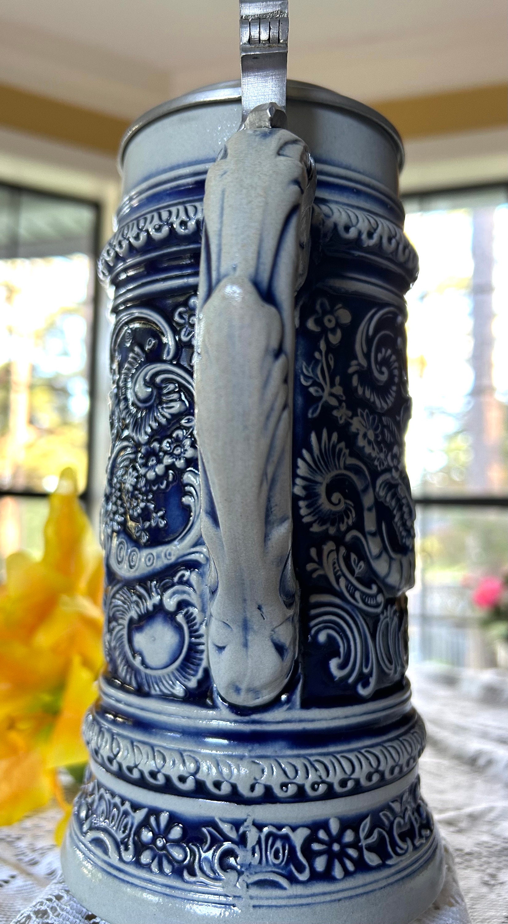 Vintage Gerz Germany 1960 Cobalt Lidded Beer Stein-gerz Tavern