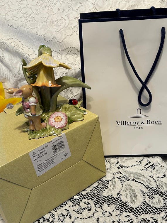 激レア！！Villeroy & Boch バニーファミリー エッグボックス Boxed Villeroy & Boch Bunny Girl With Daffodil Villeroy Boch
