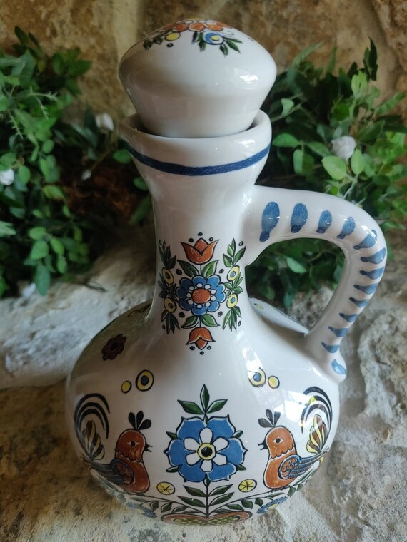 Ulmer Keramik West German Art Pottery Pitcher Jug: Folk Art
