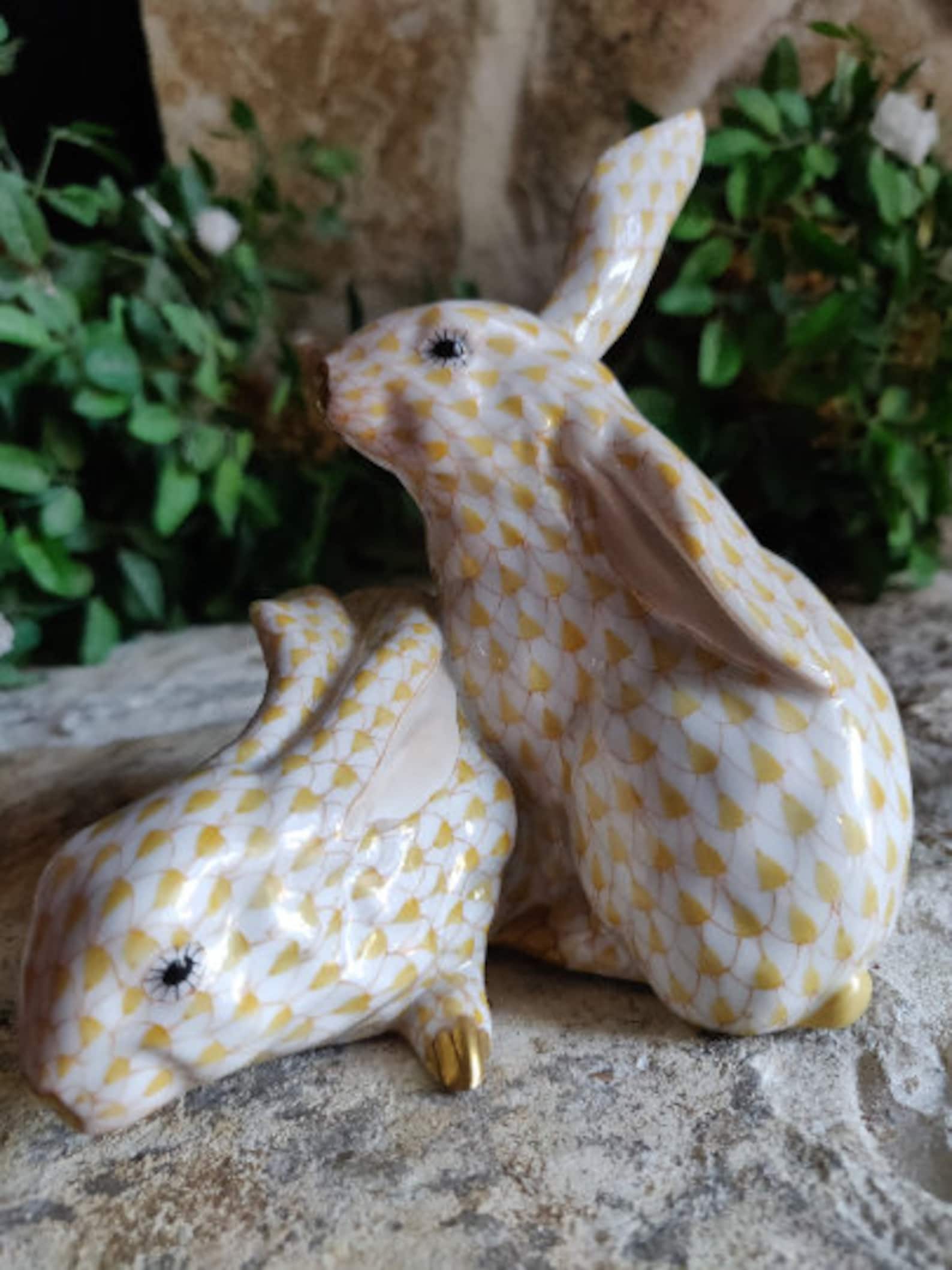 herend pair of rabbits