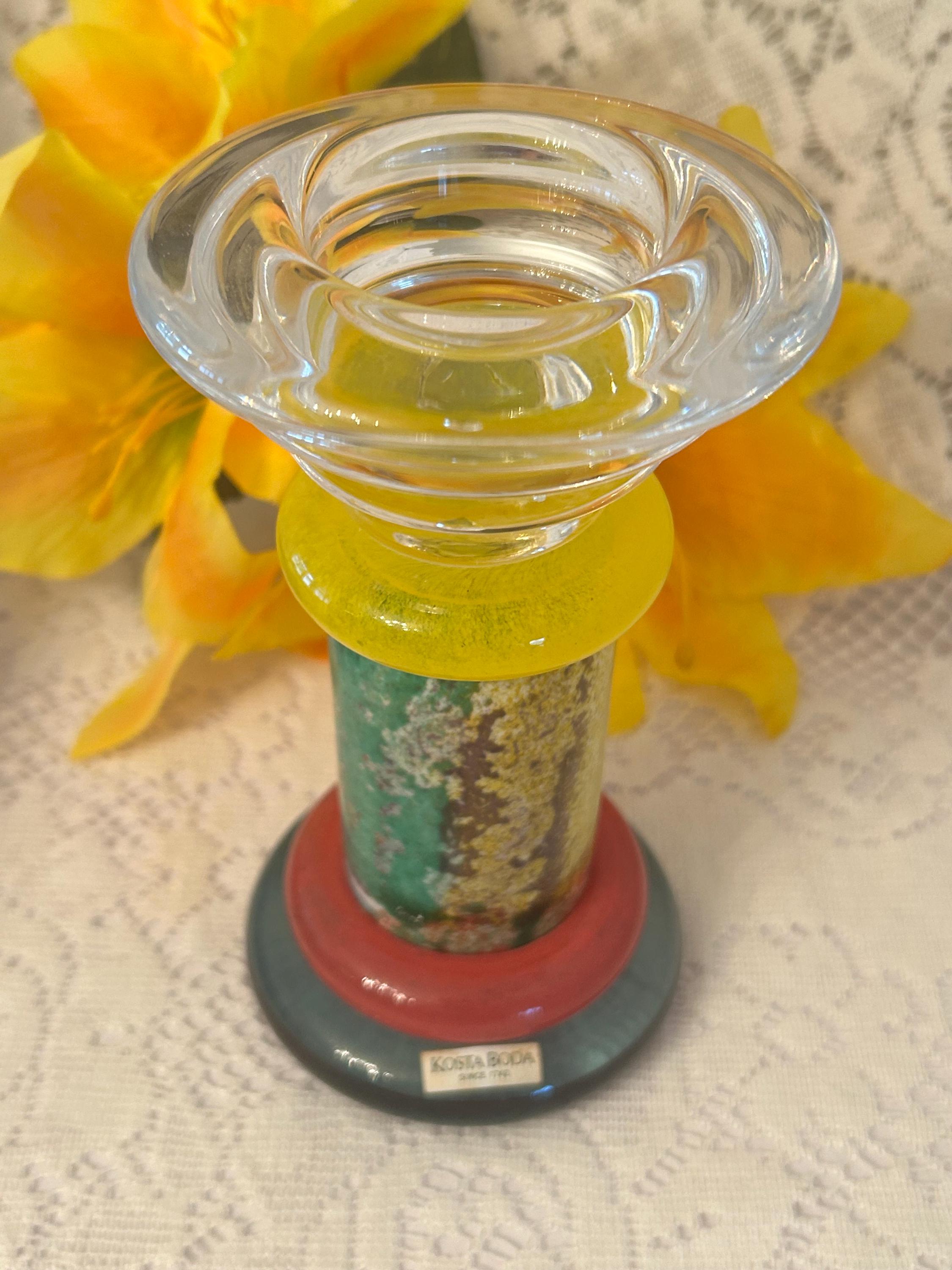 Kosta Boda Sweden Kjell Engman Art Glass Cancan Candle Holder