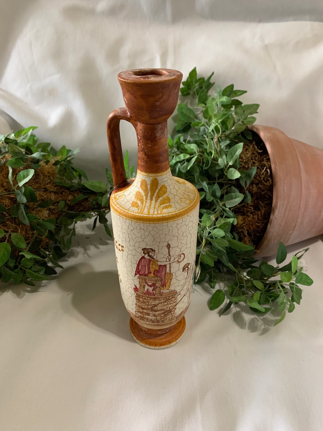 Ancient Greek Lekythos Vase Pottery Museum Replica Oil Vase Etsy