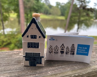 KLM Blue Delft's BOLS Amsterdam 1575 Canal House Lot Set of 8. S4