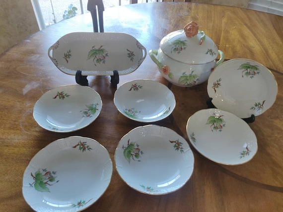 Herend Rosehip 6 Small Bowl Saucer/dish /after Dinner Dish-herend