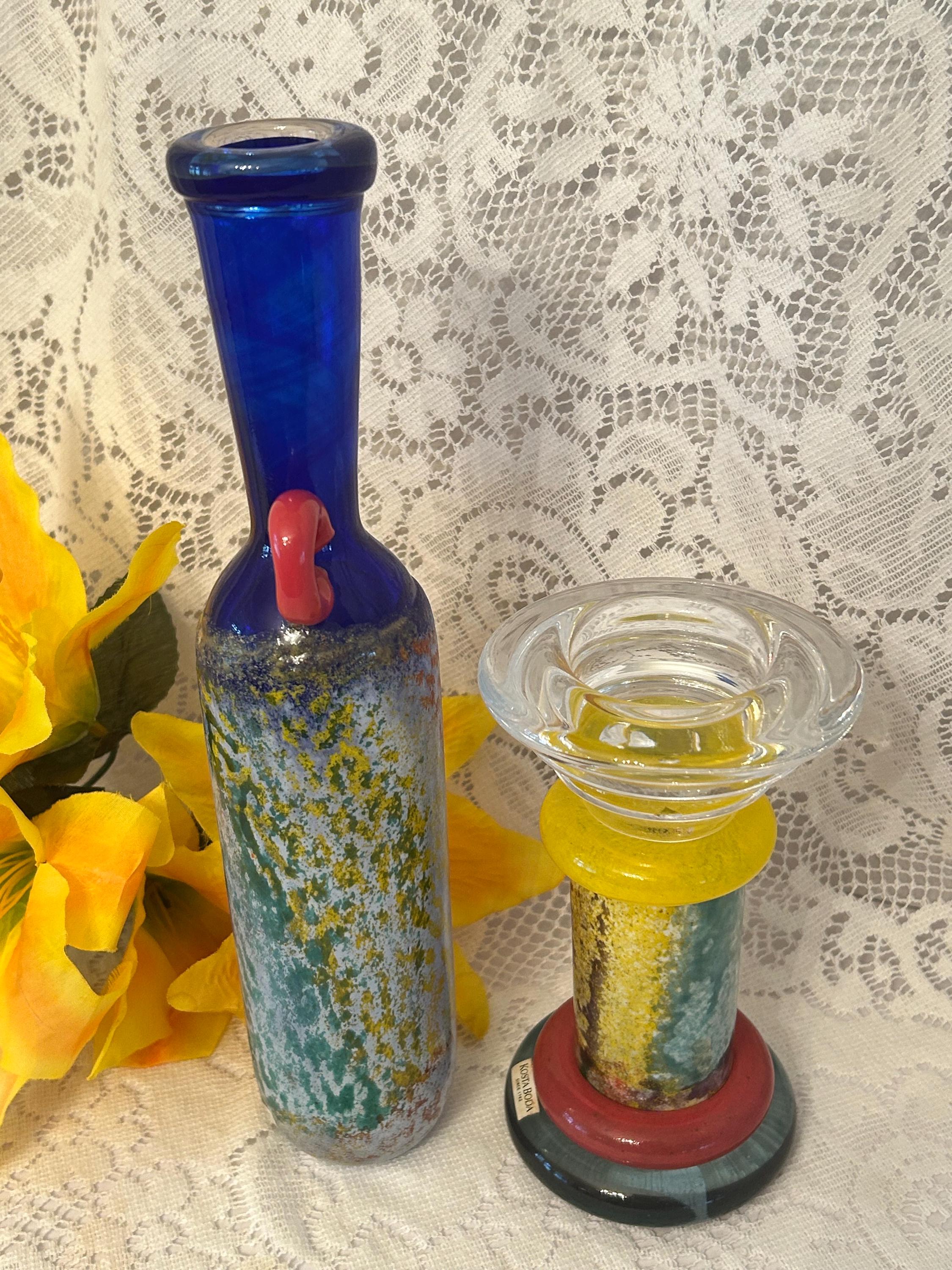 Kosta Boda Sweden Kjell Engman Art Glass Cancan Candle Holder