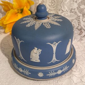 アンティーク雑貨 James Dudson Blue Jasperware Cheese Dome Dudson Cheese Dome - Etsy