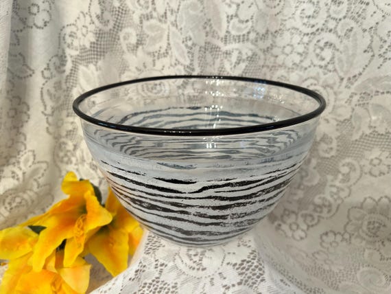 Kosta Boda Sweden Large Zebra Bowl From the Safari Collection
