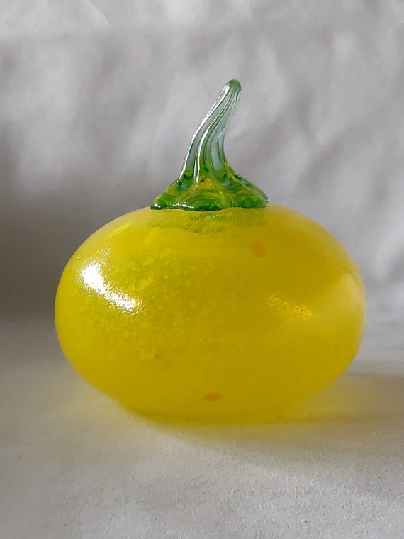 Kosta Boda Yellow Mellon Glass, Gunnel Sahlin Frutteria Art Series