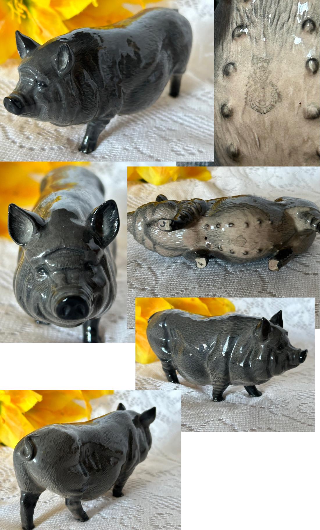 【Beswick ベズウィック】 豚　DANIEL  &MICHAEL　置物 BESWICK PIG PROMENADE DANIEL THE VIOLINIST MODEL PP5 POT BELLIED