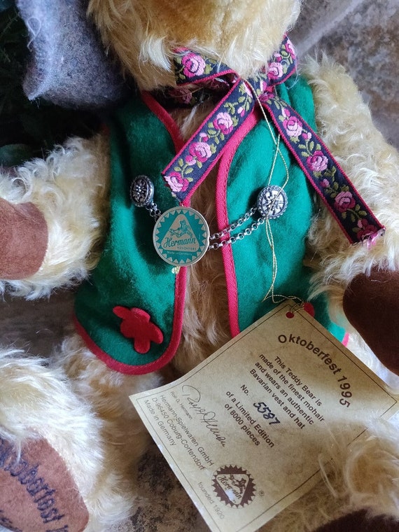 Oktoberfest Bear 1995 Hermann Growler Bear Limited Edition #5587