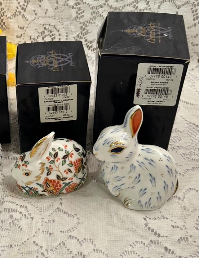 置物  CROWN DERBY New Year Rabbit Royal Crown Derby Rabbit | eBay