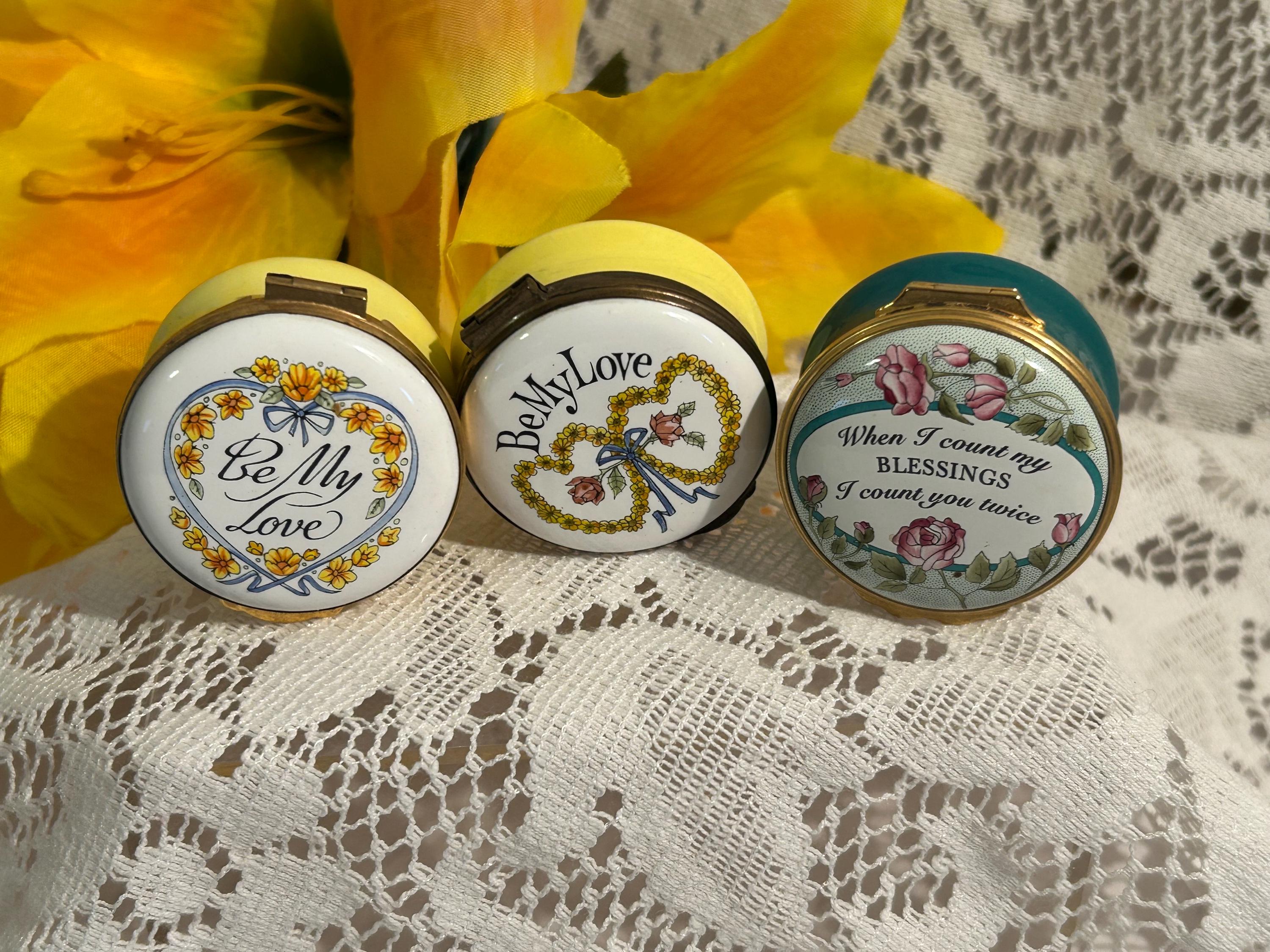 Crummles Enamels Be My Love-love Theme Lidded Hinged Trinket Box