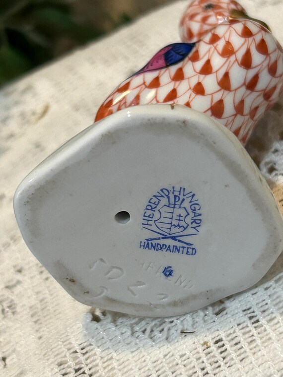 HEREND Chicken Rooster on Leaf Place Card Holder 6419 or Herend