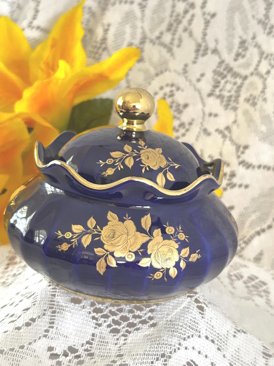 Wunsiedel Bavaria Echt Kobalt Cobalt Blue & Gold Large 4