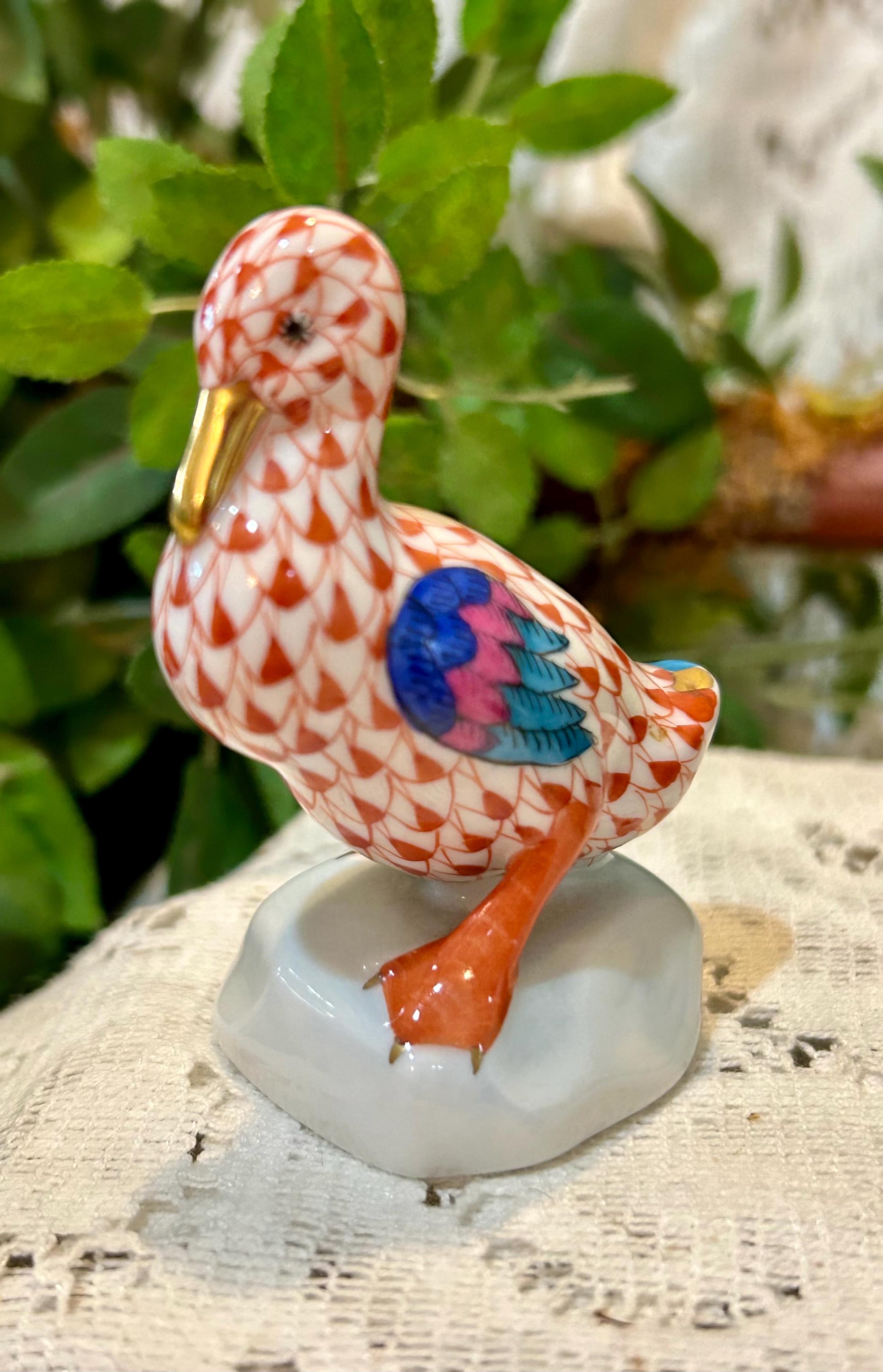 HEREND Chicken Rooster on Leaf Place Card Holder 6419 or Herend