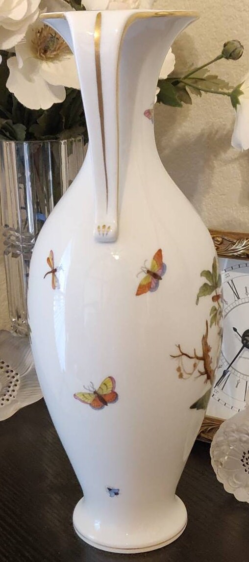 Vintage Herend Rothschild Bird Pearl Necklace 13 Vase Etsy