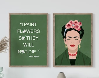 Frida Quote poster, Women Poster, Feminist Wall Art, Quote, Home Décor, Fan Art, Wall Art, Digital illustration