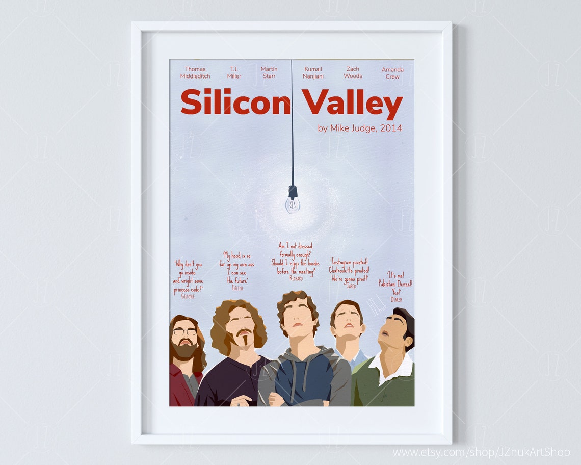 Silicon Valley poster HBO's original comedy series | Etsy
