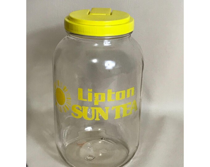Vintage Lipton Sun Tea Jar 1 Gallon 1970s1980s Glass Jar Boho Iced Tea Summer Cookout BBQ Etsy