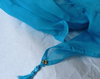 Silk scarf with beads