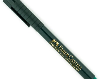 Faber-Castell Finepen 1511 Green waterproof ink fineliners, pack of 10