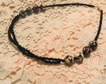 Black Double Strand Necklace
