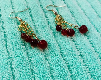 Red Beaded Earrings