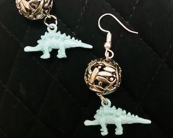 Blue Dinosaur Earrings