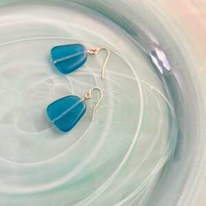 Blue Sea Glass Earrings
