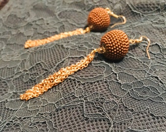 Brown & Gold Colored Earrings