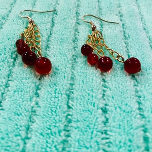 Red Beaded Earrings image 3