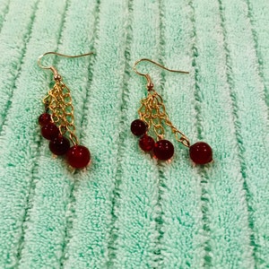 Red Beaded Earrings image 2