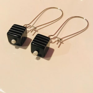 Black Cube Earrings