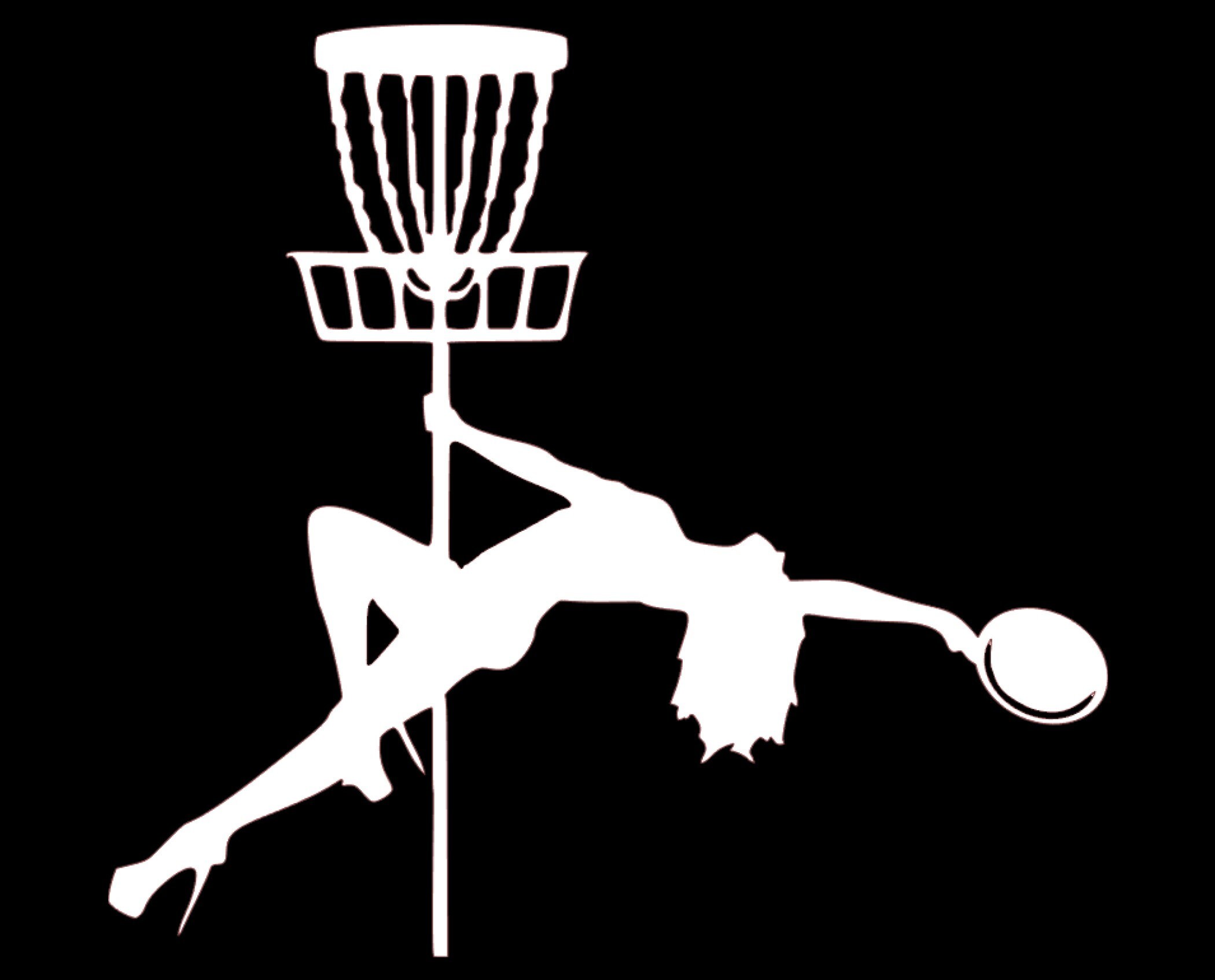 Pole Dancer Disc Golf Basket Vinyl Car Window Decal Etsy