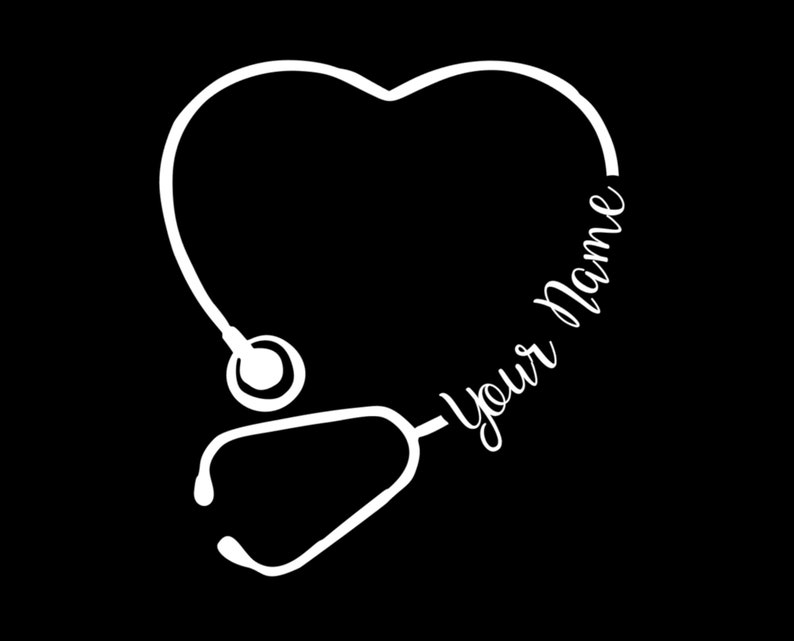 Personalized Stethoscope Heart Vinyl Car Window Decal Etsy