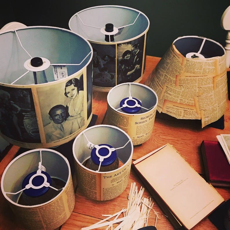 Vintage Cinema Decoupage Lampshade cone Etsy