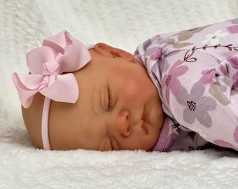 Realborn Pearl Asleep Baby Doll, Hand-Painted Vinyl, Cloth Body, Certificate Included