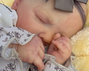 Realborn Reese Asleep Baby Doll, Hand Painted Vinyl, Certificate Included. Custom Order 3-4 week ship time