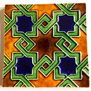 Hand-painted Ceramic Tile Portugual with Cuenca technique
