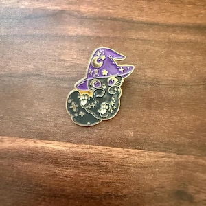Halloween Witch Cat Fantasy Enamel Pin